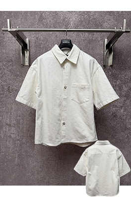 ルイヴィトンコピー 新作ホワイトジャカードデニム半袖シャツ