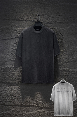 バレンシアガ Balenciaga ヘビーデューティーなリバースボトムのパッチワーク刺繍半袖Tシャツ