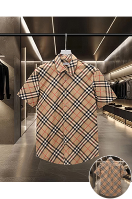 バーバリー ツイルストレッチコットンポプリン半袖シャツ