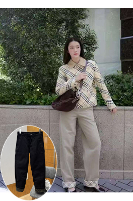 バーバリーコピー チェック柄ワークジーンズ