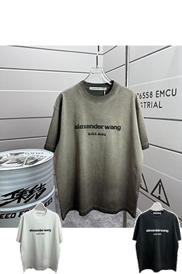 アレキサンダーワン Alexanderwang クラシックなダメージのクルーネック半袖Tシャツ