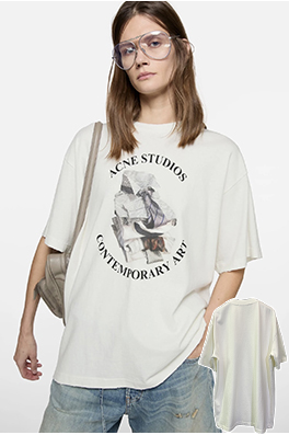 アクネストゥディオズブランドスーパーコピー Acne Studios プリント半袖Tシャツ