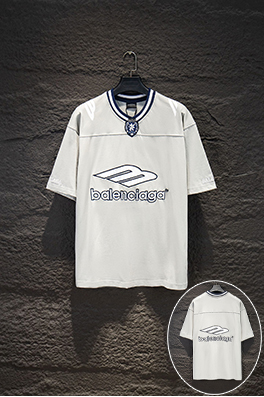 バレンシアガコピー Balenciaga スプライスジャージー半袖Tシャツ