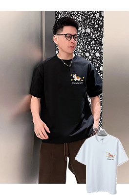 ディオールブランドスーパーコピー Christian Dior ポニーロゴ刺繍入り半袖Tシャツ