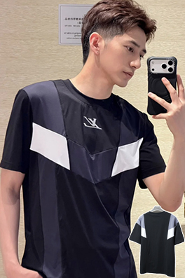 ルイヴィトン パッチワーククルーネックランニング半袖Tシャツ