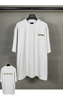 バレンシアガ Balenciaga マスキングテープダイレクトプリントウォッシャブルダメージ半袖Tシャツ