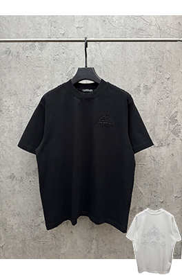 クロムハーツ 早春の透かし彫りスパンコール刺繍クロス半袖Tシャツ