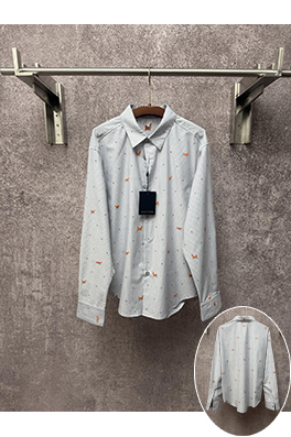 ルイヴィトン 新作ストライプ柄花柄長袖シャツ