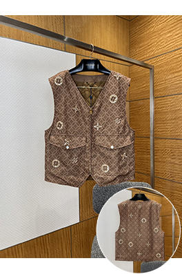 ルイヴィトン 重工業なビーズ刺繍ジャカードベスト