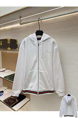 グッチブランドスーパーコピー Gucci リブ編みコットンジップアップパーカー