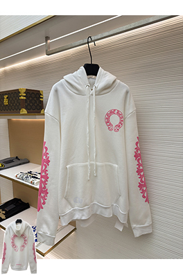 クロムハーツ ピンクの蹄鉄柄ジップアップパーカー