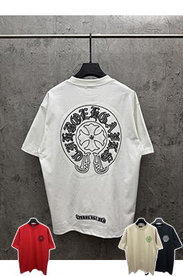 クロムハーツ デパートで売っているアメリカンスタイルのレーザー刺繍入り半袖Tシャツ