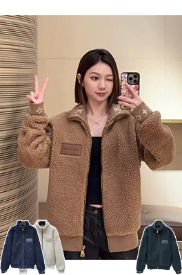 ルイヴィトン クラシックなテディウール混フリースのウエスト絞りジャケット