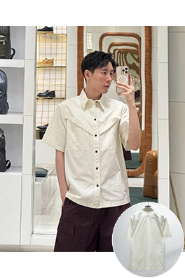 ボッテガヴェネタ ダブルポケット付き半袖シャツ
