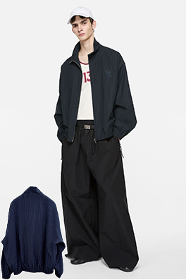 アクネストゥディオズスーパーコピー ストライプ柄のリボン刺繍入りジャケット