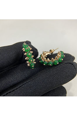 カルティエスーパーコピー 新作レディースグリーンカルセドニースタッドピアス