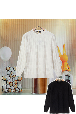 フェンディ ダブルFジャカードロゴニットクルーネックセーター