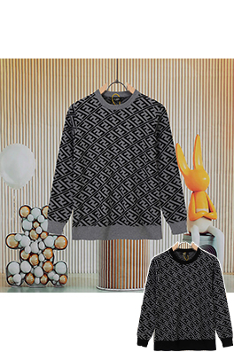 フェンディコピー フルレングスのダブルFラウンドネックニットセーター