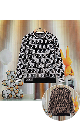 フェンディ 秋冬ジャカード織りラウンドネックニットセーター