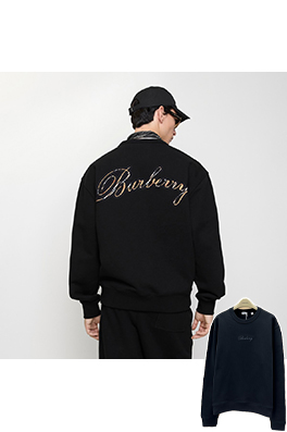 バーバリースーパーコピー チェック柄のアップリケ刺繍りクルーネックのスウェットシャツ