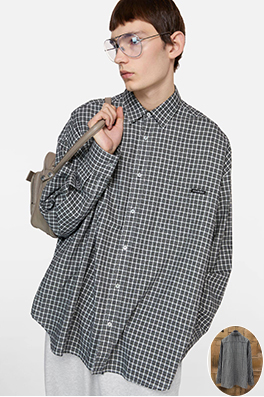 アクネストゥディオズ ロゴ入りチェック柄長袖シャツ