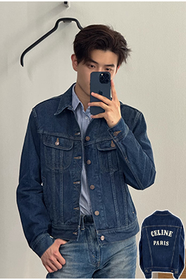 セリーヌスーパーコピー CELINE アップリケ刺繍りデニムジャケット