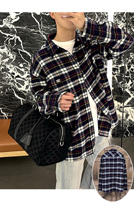 セリーヌ チェック柄の長袖シャツ