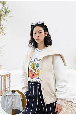 ルイヴィトン ジッパー付きパーカーとパッチワークベースボールジャケット