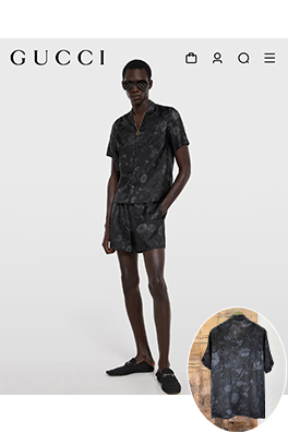 グッチ 花柄の半袖シャツ