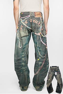 アクネストゥディオズブランドコピー 3D プリントされたカーブジーンズ