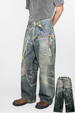 アクネストゥディオズ チェーンストレートレッグジーンズ