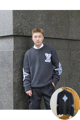 ルイヴィトンコピー LV 四つ葉のクローバー柄ニットクルーネックセーター