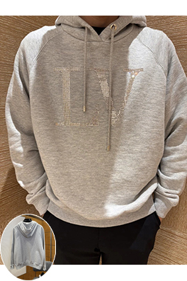 ルイヴィトンコピー LV ラインストーン付きフード付きスウェットシャツ