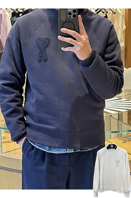 アミスーパーコピー 織り刺繍入りクルーネックのスウェットシャツ