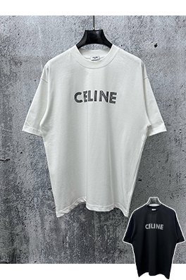 セリーヌスーパーコピー CELINE 文字ロゴプリントの半袖Tシャツ