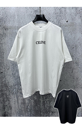 セリーヌ CELINE 文字ロゴフィルムプリントカップル半袖Tシャツ