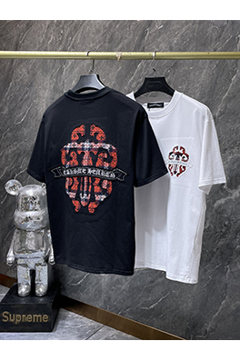 クロムハーツスーパーコピー 宝剣 ヘビーインダストリー 刺繍アップリケ 半袖Tシャツ