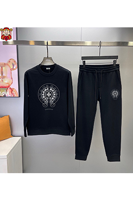 クロムハーツブランドコピー 最新のトレンドクルーネックのスウェットシャツとパンツのセット