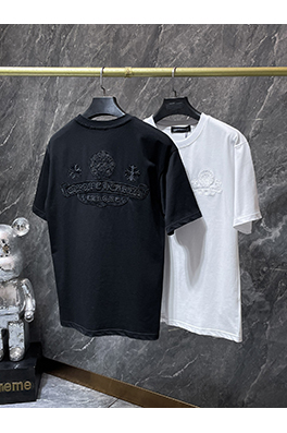 クロムハーツ 蹄鉄とサンスクリット十字の刺繍り半袖Tシャツ