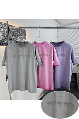 アレキサンダーワン Alexander wang カラーブロックのラインストーン付き半袖Tシャツ