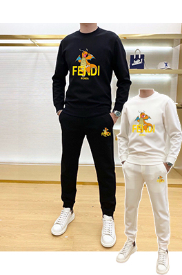 フェンディ FENDI 新モデル人気のクルーネックのスウェットシャツとパンツのセット