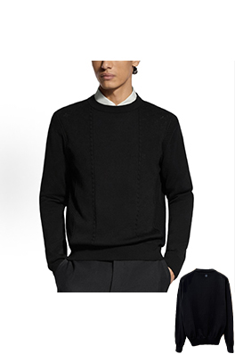 ルイヴィトン ジャカードパッチワーククルーネックニットセーター