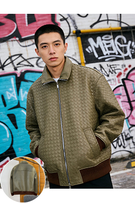 ボッテガヴェネタ 織りパッチワークレザージャケット