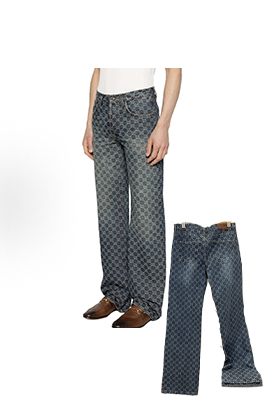 グッチ 全面プリントジーンズ