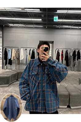 バレンシアガスーパーコピー BALENCIAGA 糸染めジャカード二重仕立てチェック柄シャツジャケット