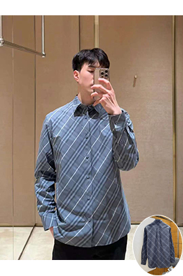 バーバリースーパーコピー チェック柄の長袖襟付きシャツ