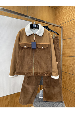 ルイヴィトン レザーラベルパッチワークプラッシュカラースーツ