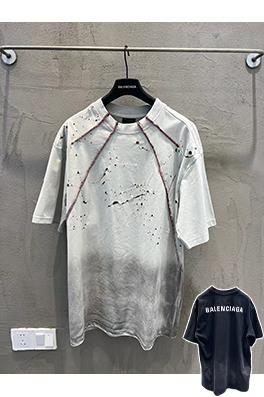 バレンシアガ Balenciaga ウォッシュをした廃棄物からインスピレーションをた文字刺繍パッチワークの半袖Tシャツ