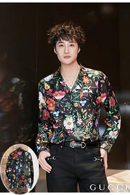 グッチ 花柄の長袖シャツ