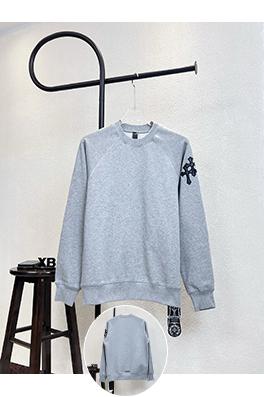 クロムハーツ クロスラベリングの刺繍りクルーネックのスウェットシャ